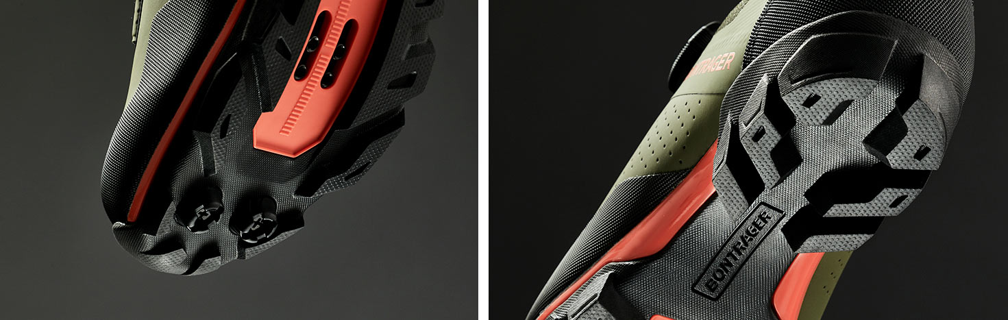 bontrager foray mountain bike and gravel shoe tread details