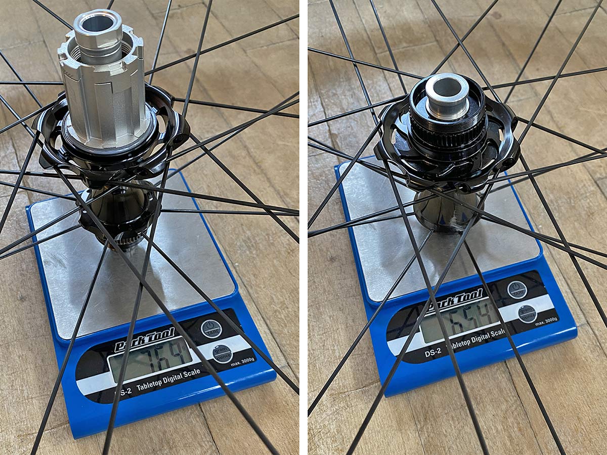 Review: new 2021 Campagnolo Bora Ultra WTO 45 aero carbon disc brake road bike wheels, actual weight hub detail