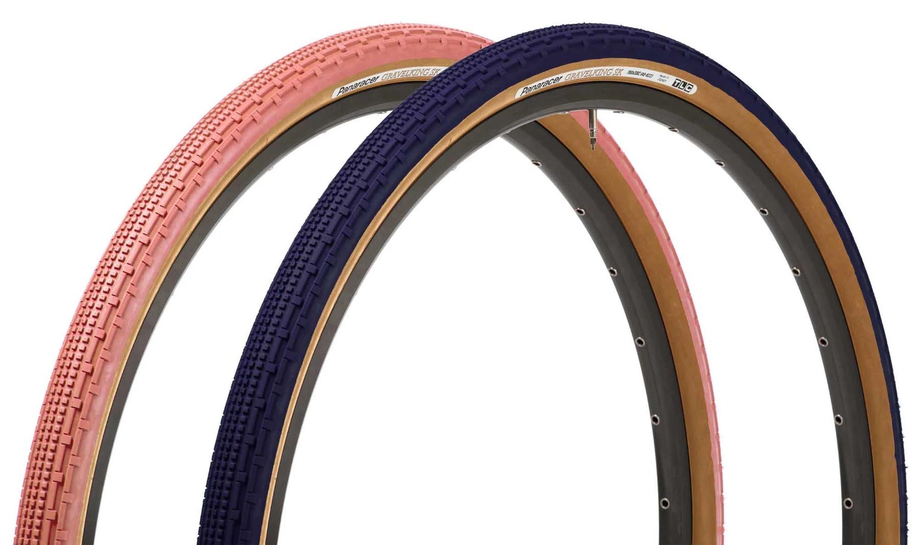 Pansy Blue & Flamingo Pink Panaracer GravelKing tires