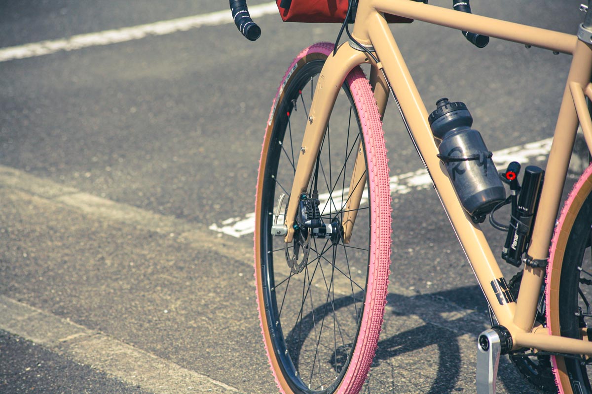 Pansy Blue & Flamingo Pink Panaracer GravelKing tires