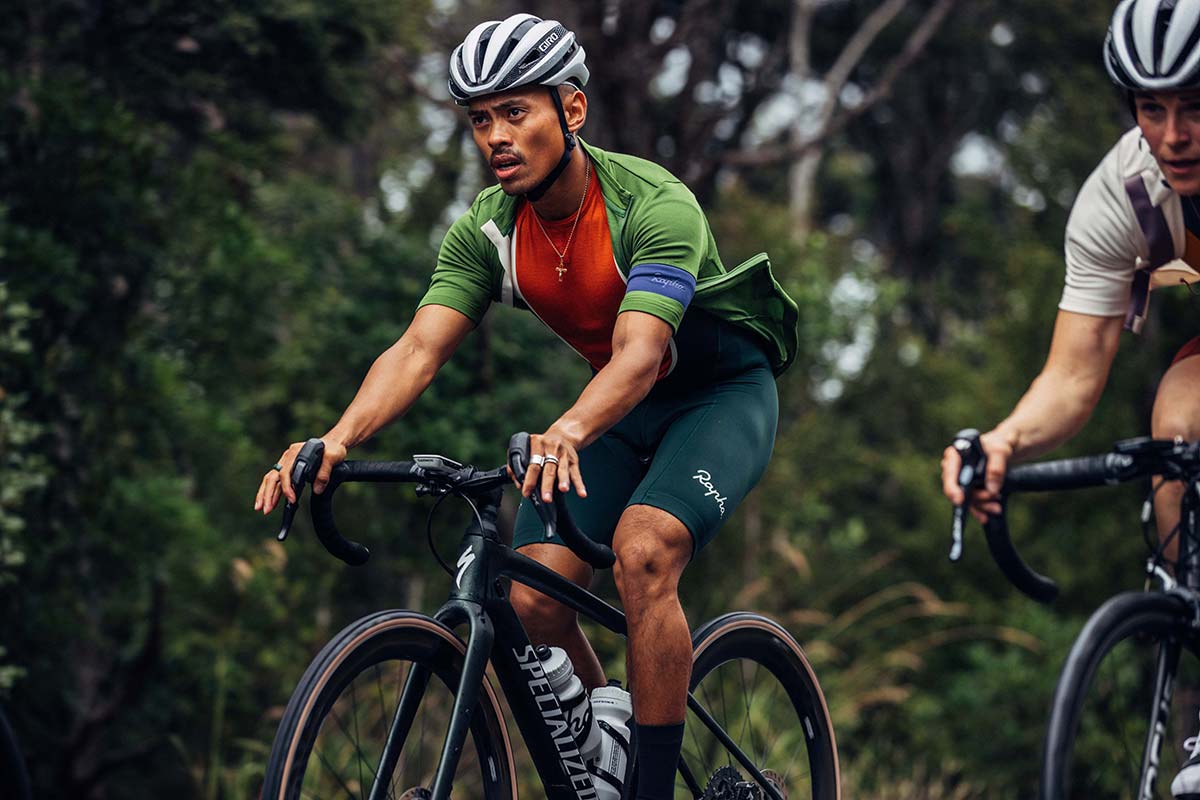 rapha classic jersey merino wool recycled polyester green blue