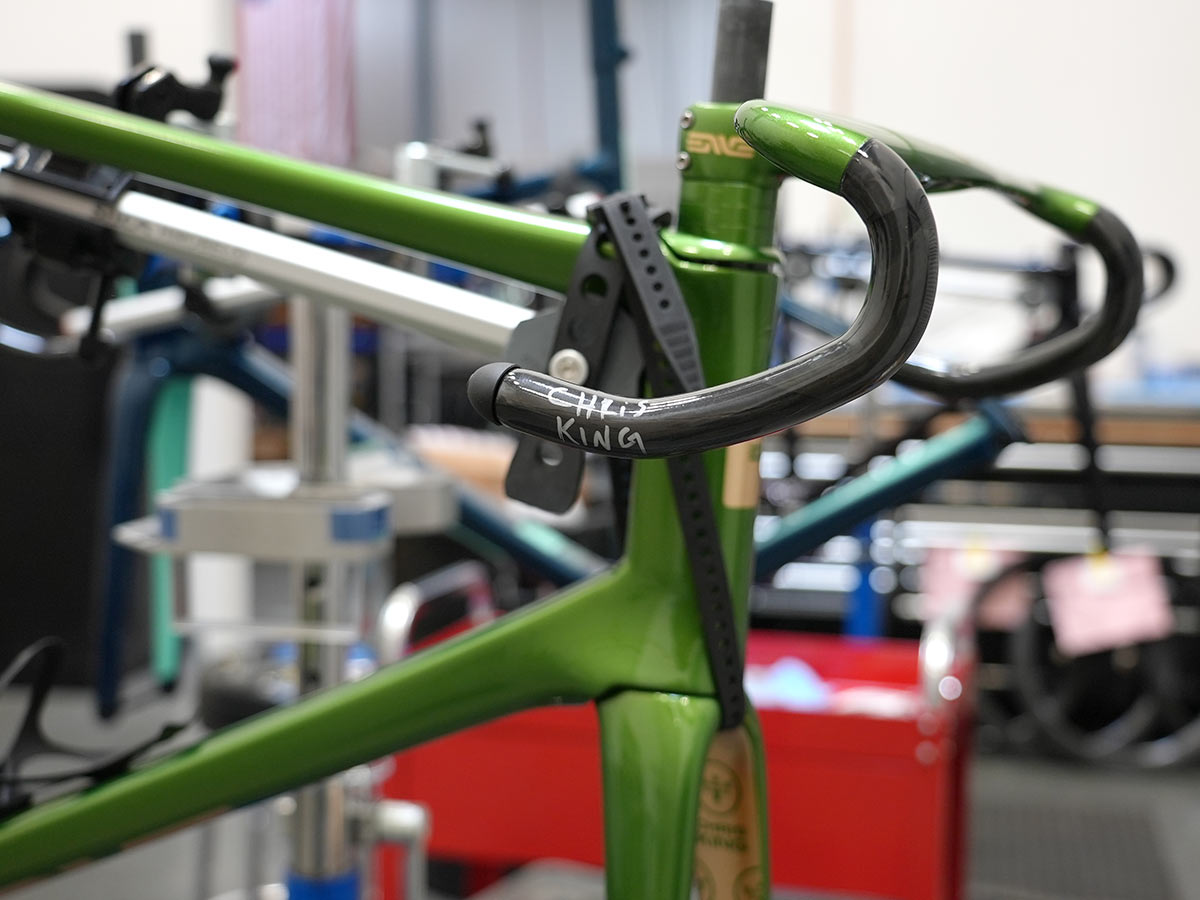 custom painted example of enve road bike for chris king