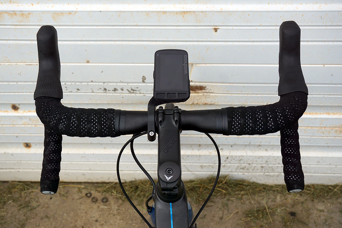 road bike handlebar shown from top