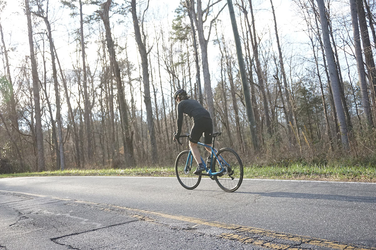 felt vr advanced road bike review riding action
