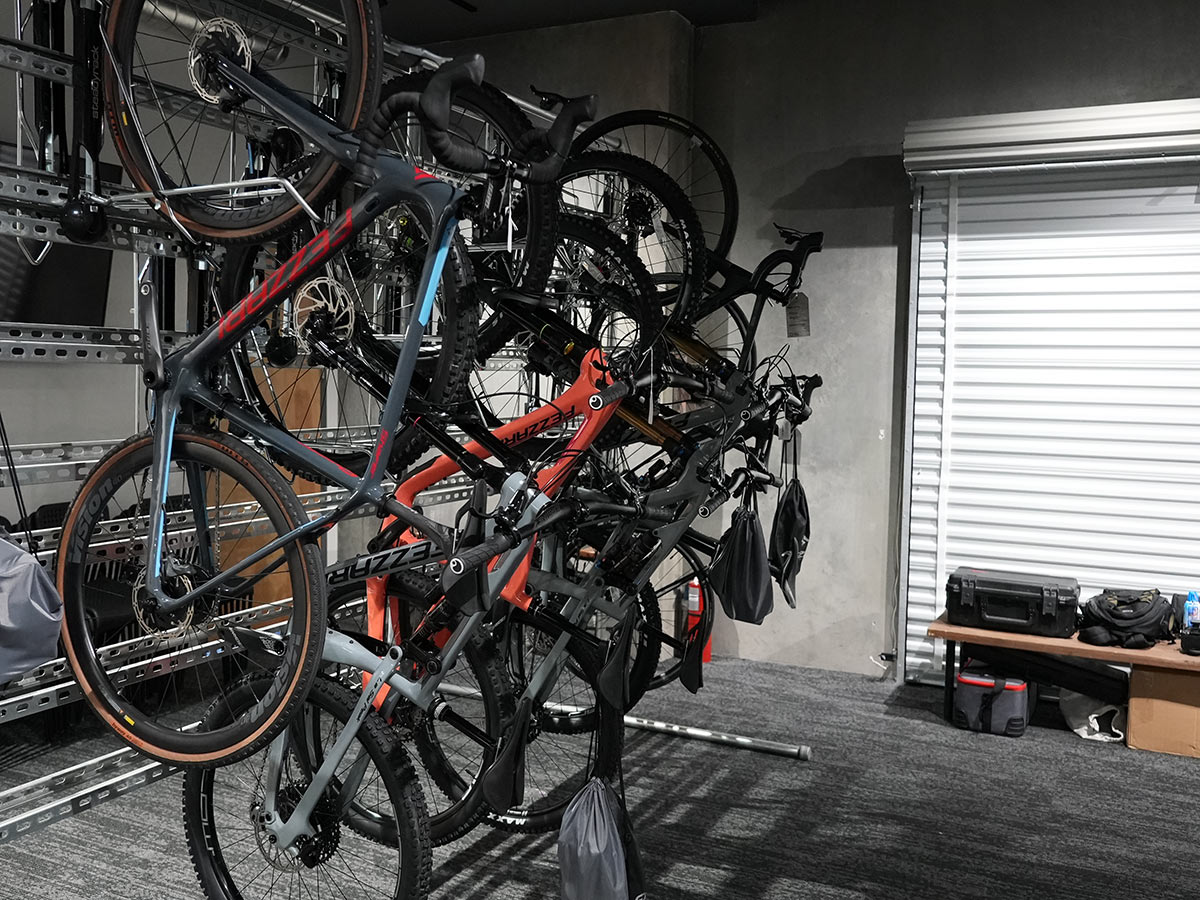 fezzari headquarters tour with bicycles waiting to be photographed