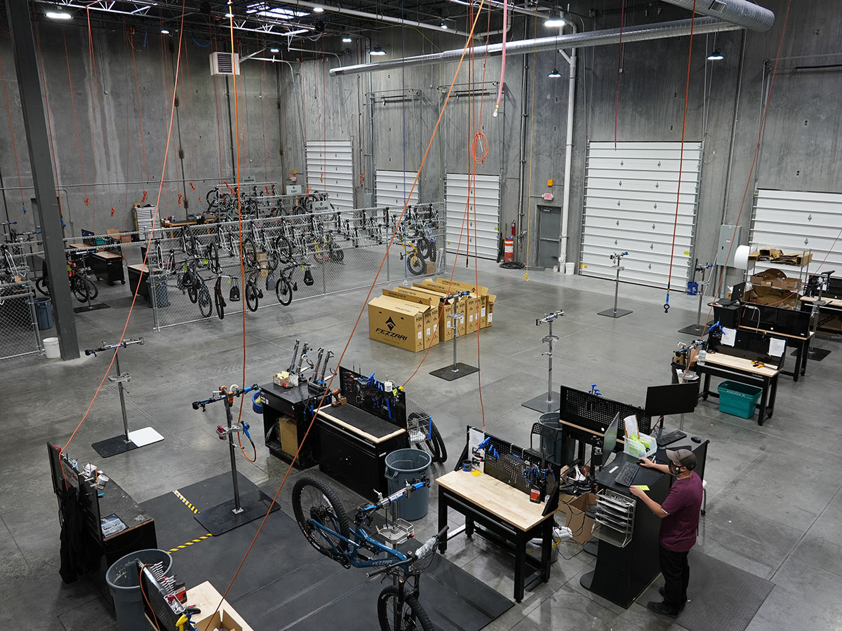 fezzari headquarters tour assembly area for bicycles