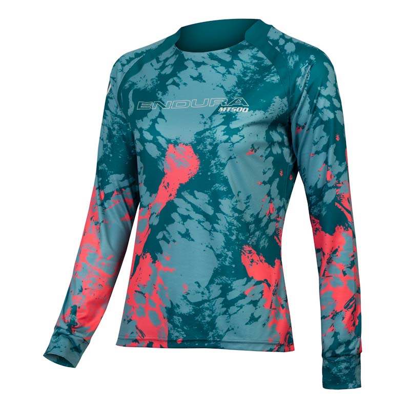 Endura MT500 Smok'n Prints, womens Animo jersey, Spruce Green