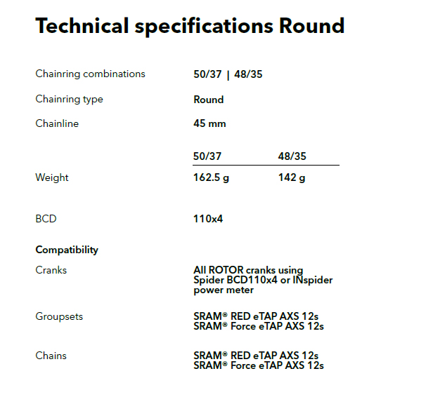 Round rings for Shimano GRX & SRAM AXS eTap cranksets