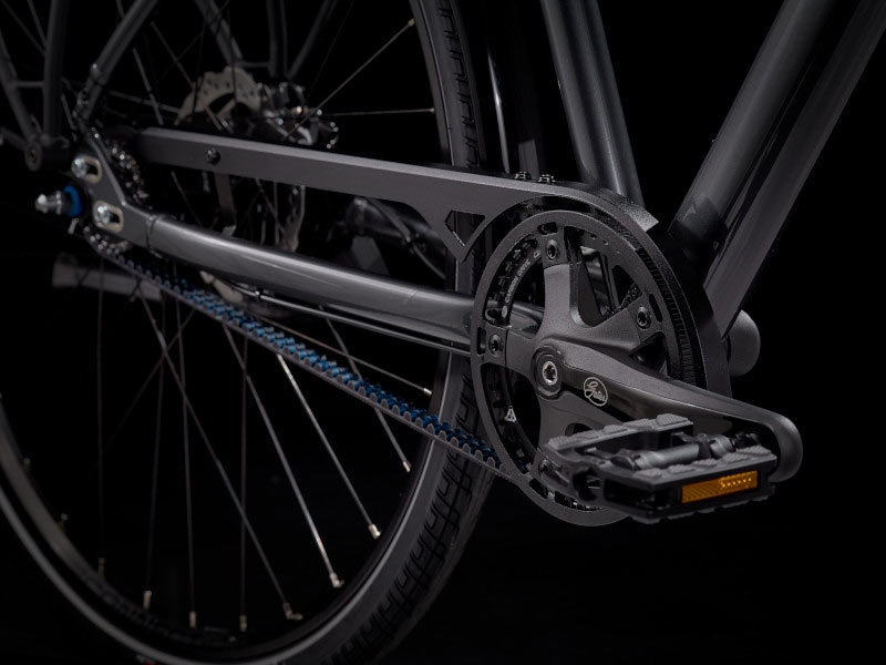 gates cdx belt drive on new trek district commuter bicycle