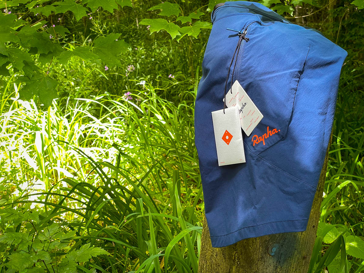 Rapha Performance Trailwear shorts on post