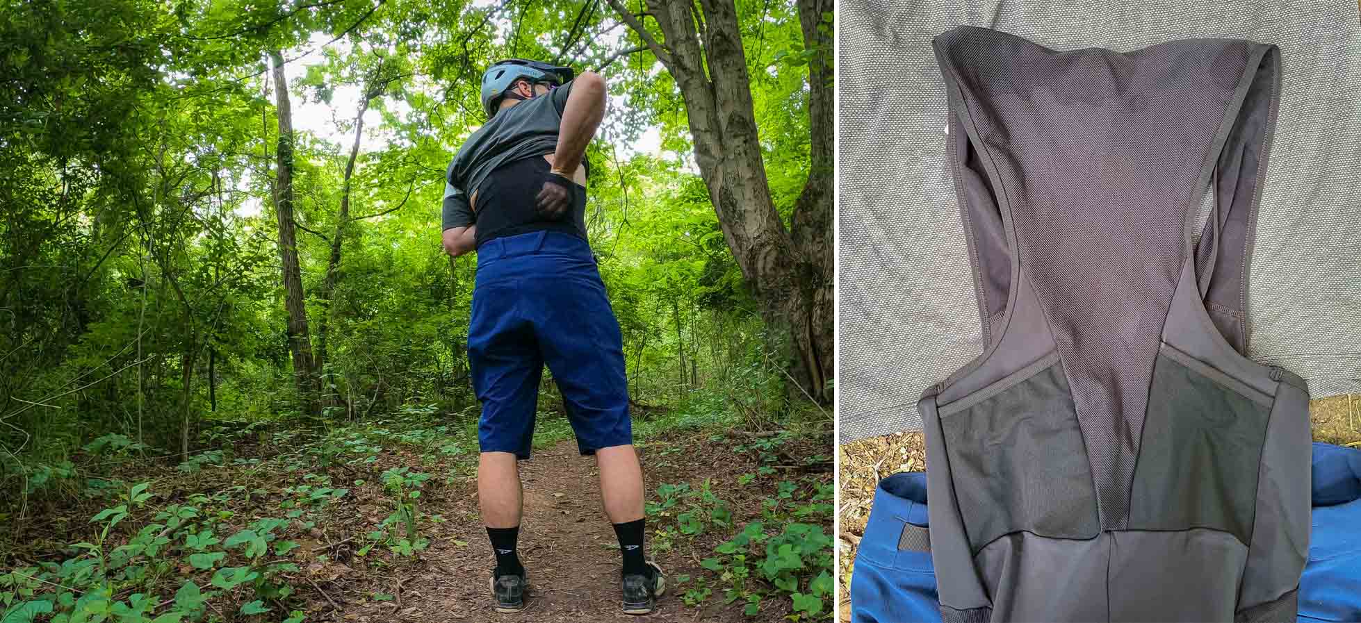 Rapha Performance Trailwear bib liner pockets