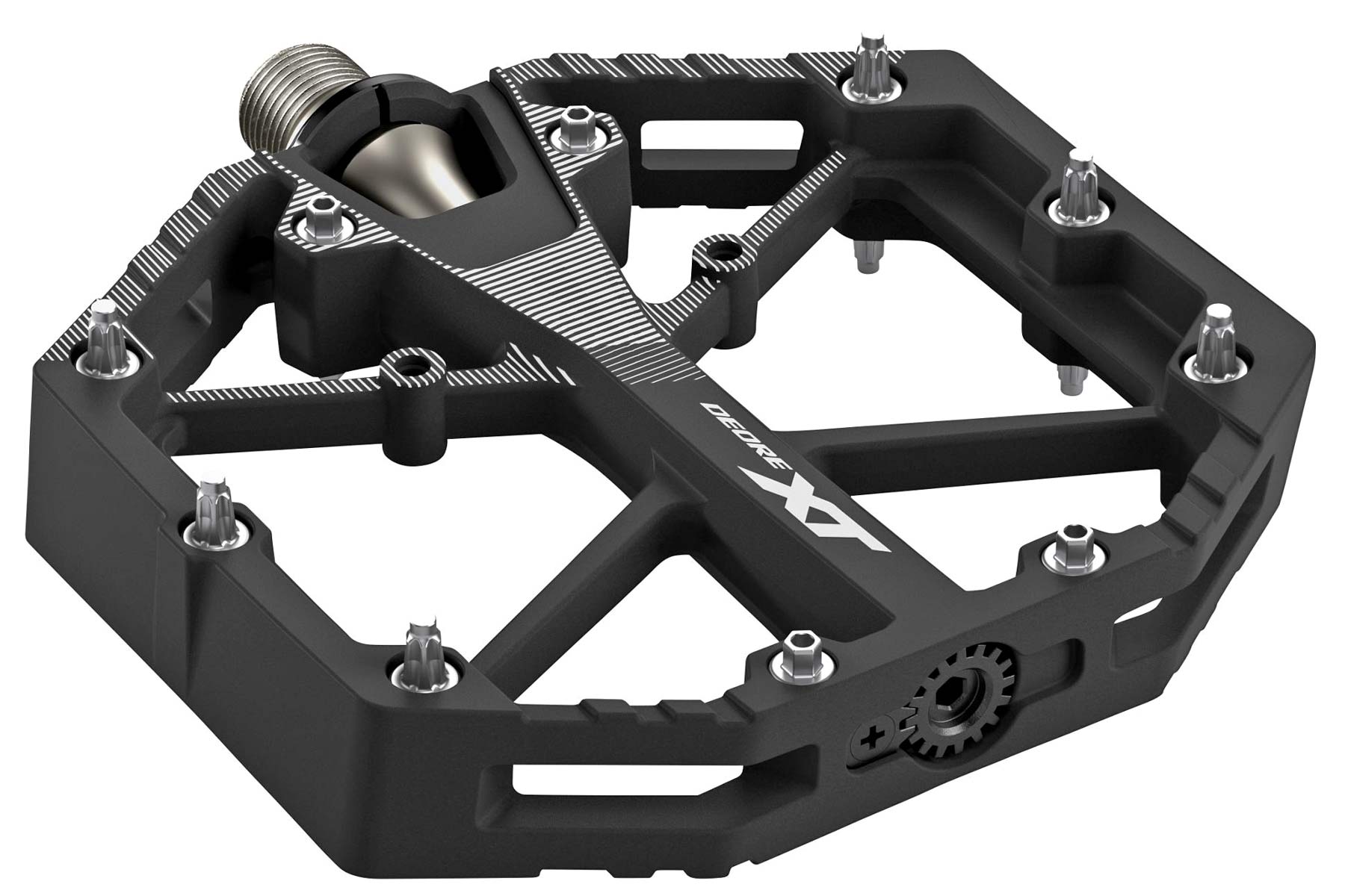 Shimano lightweight XT gravity enduro freeride DH mountain bike platform pedals, PD-M8141 angled