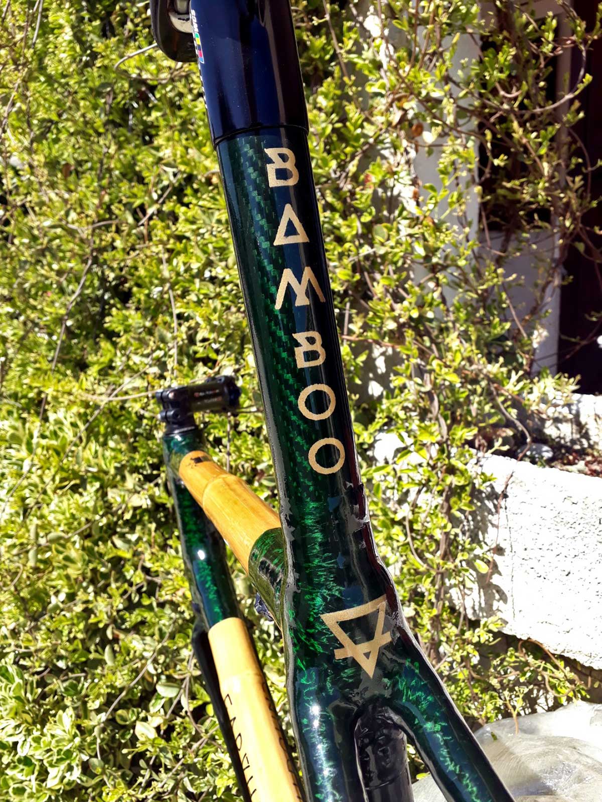 bamboo road bike earthbound bikes green seat tube clearcoat