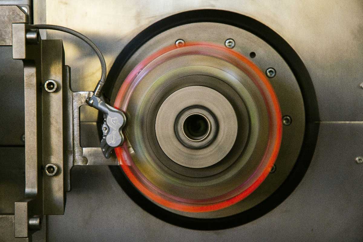 galfer brake disc testing rig heat damage