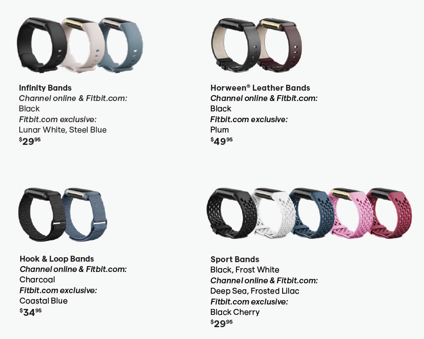 fitbit charge 5 watchband colors and options
