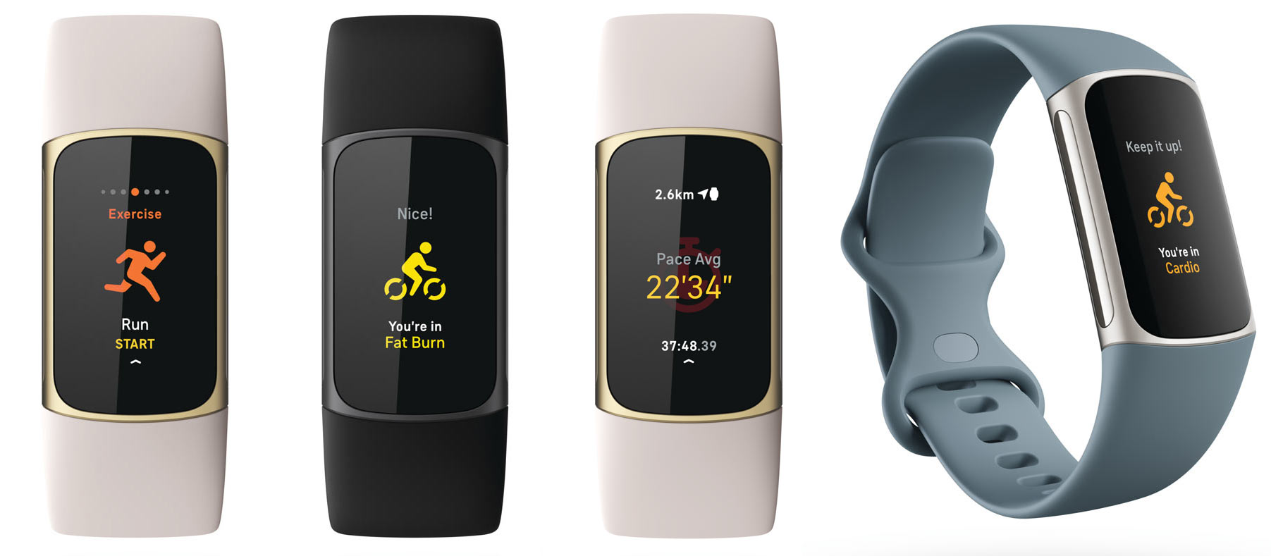 workout tracking screens on fitbit charge 5 fitness tracker