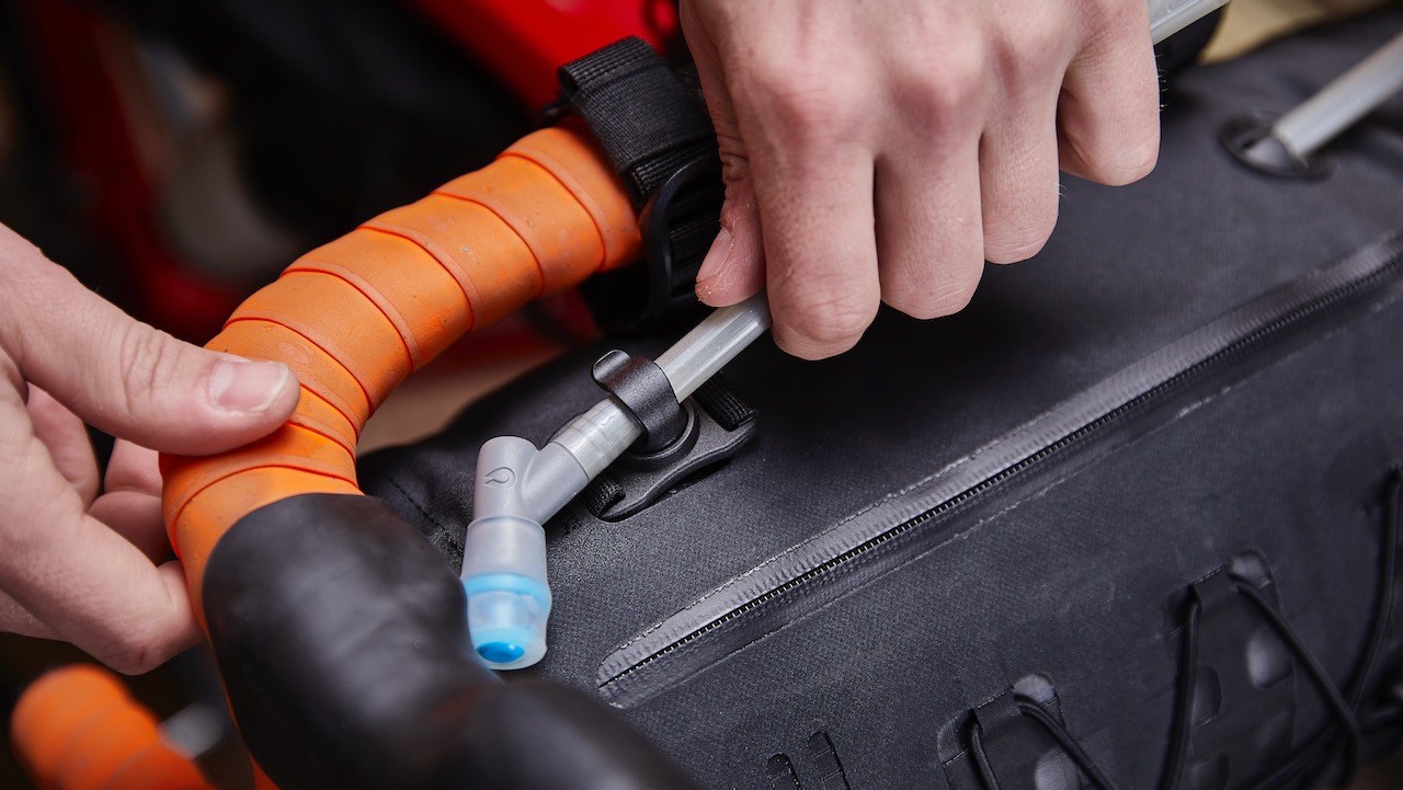 Bontrager Adventure bag packed bar bag hydration