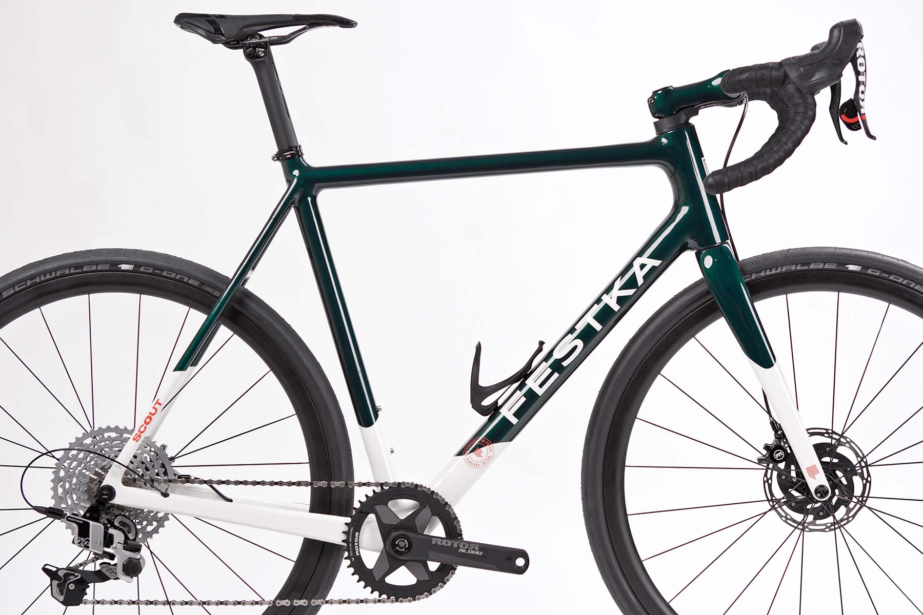 Festka Scout custom carbon adventure gravel bike, frameset detail