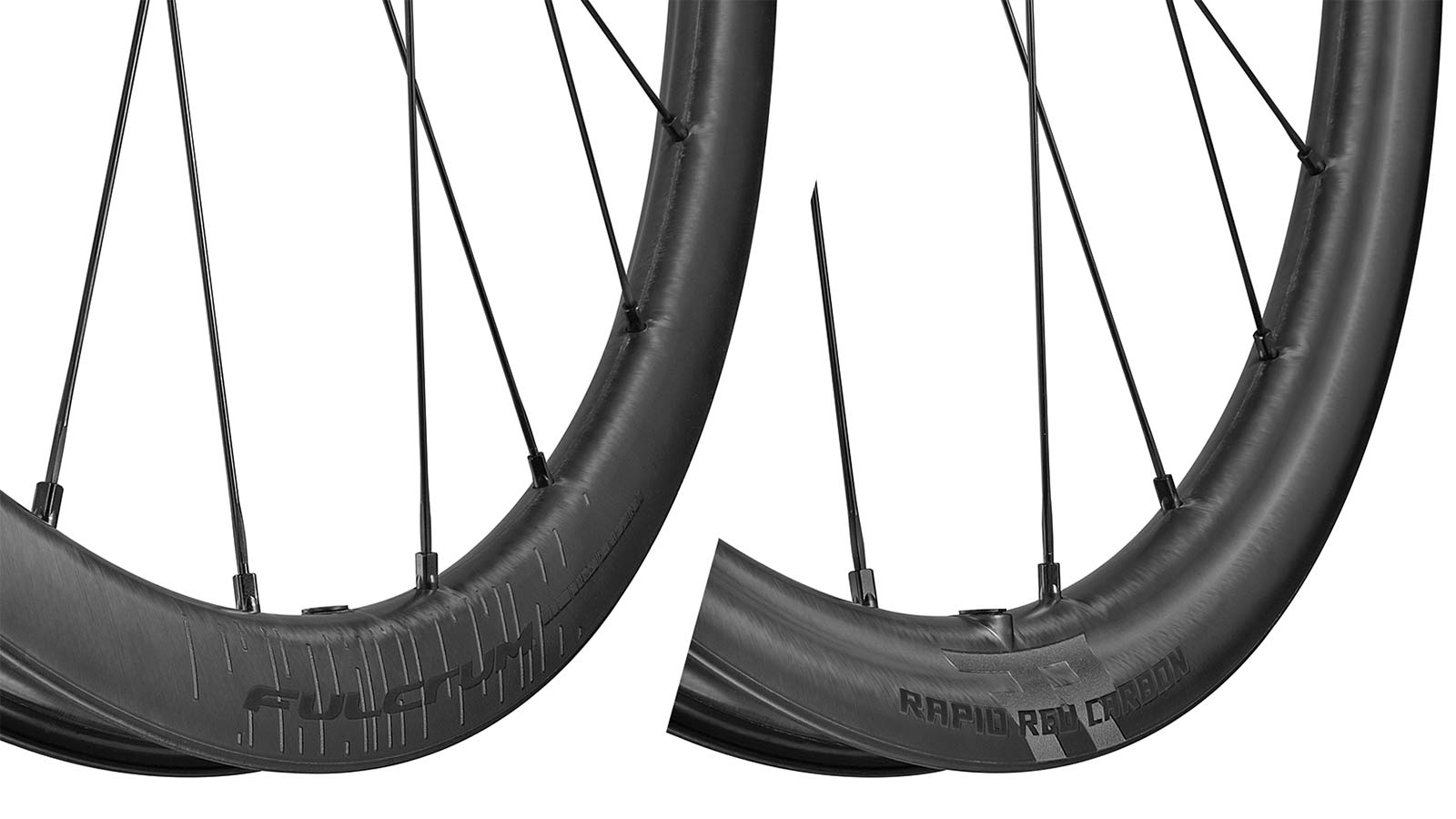 Fulcrum Rapid Red Carbon lightweight asymmetric tubeless gravel bike wheels, asymmetric rims