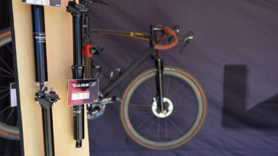 KS Rage iS suspension dropper seatpost & prototype carbon gravel suspension fork pop up
