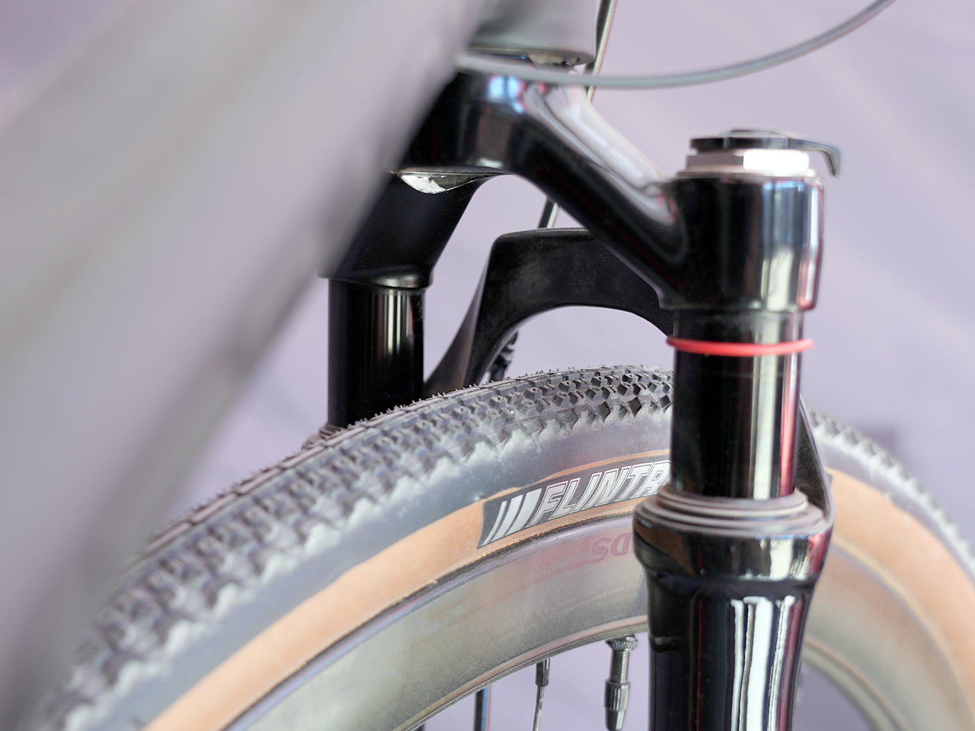 prototype KS gravel suspension fork with carbon lowers
