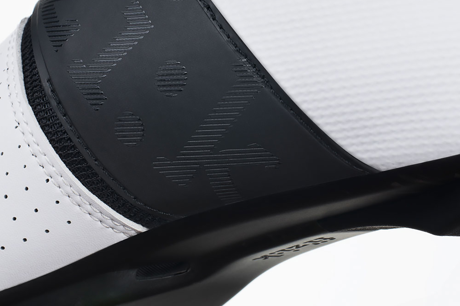 A close-up of the plantar region of the fizik shoe