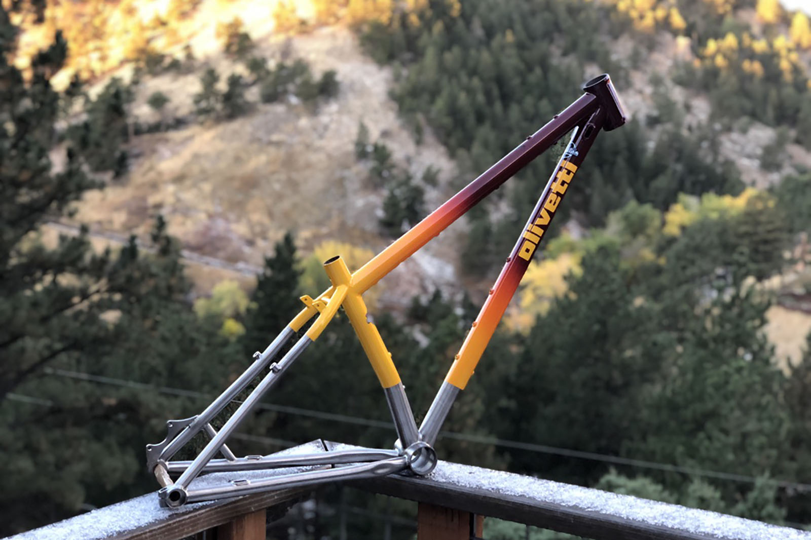 a colorful olivetti frame