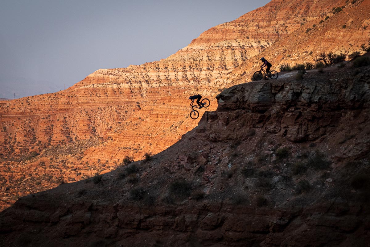 Dropping in on DH bike in Utah