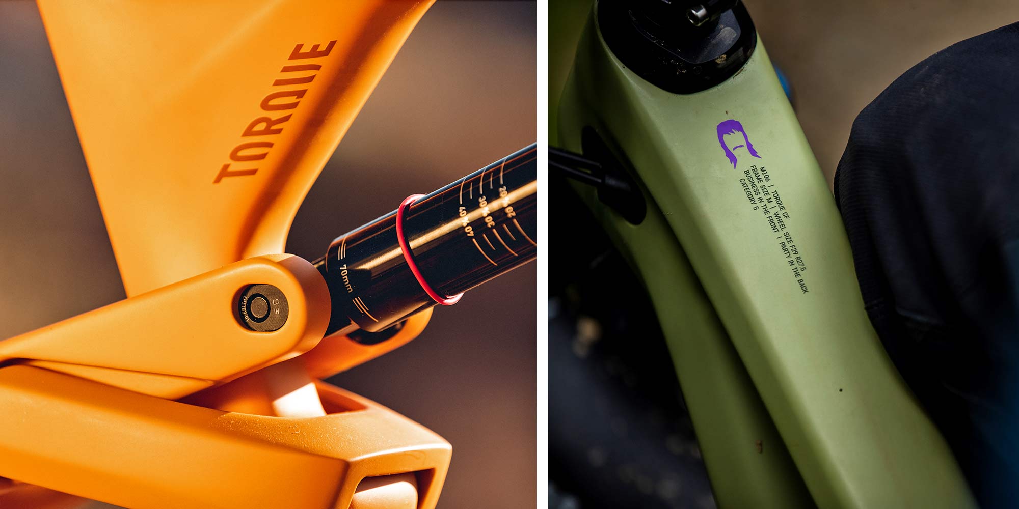 2022 Canyon Torque freeride bikepark bike, carbon frame details