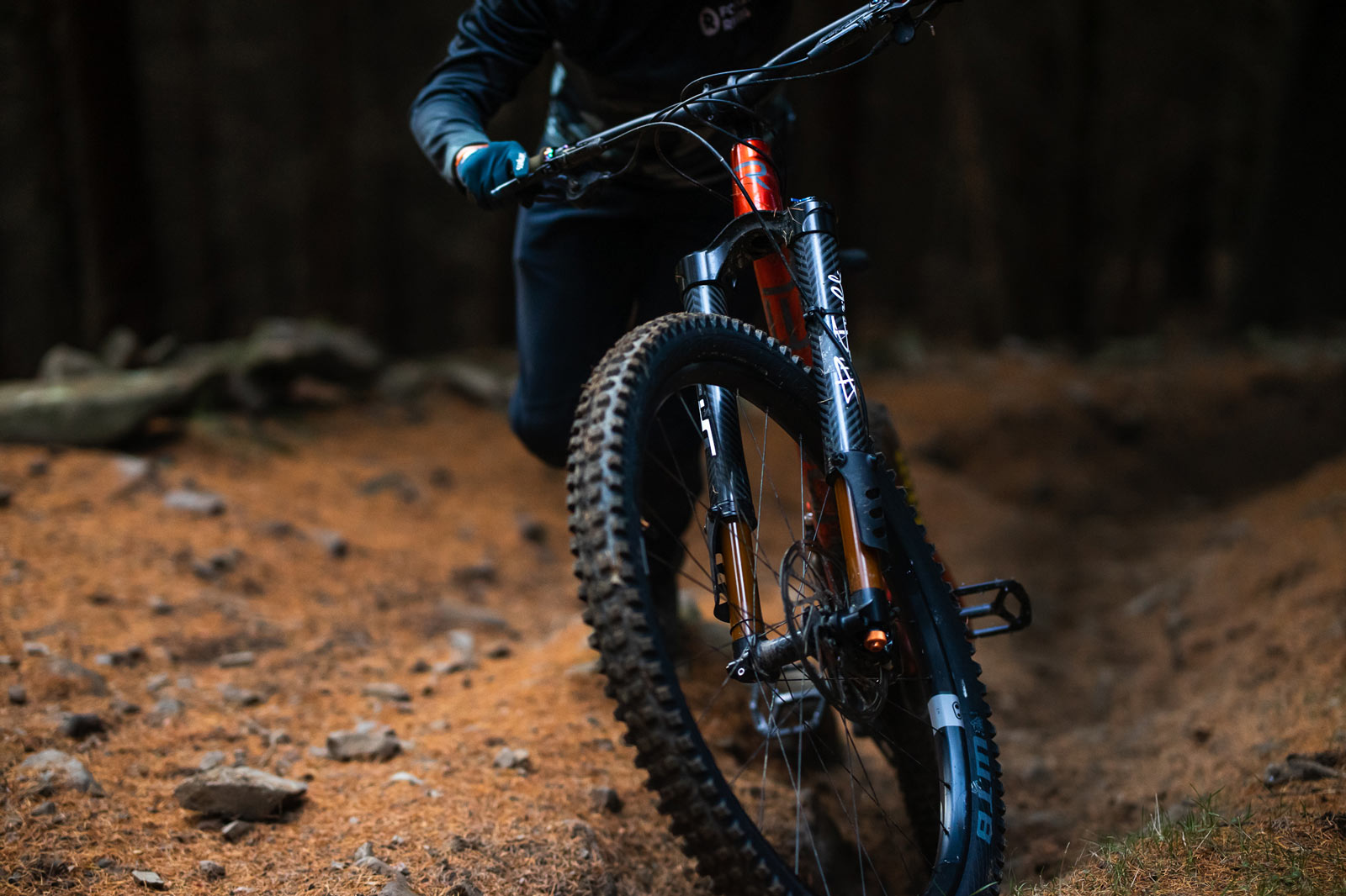 bright racing shock enduro mountain bike fork inverted design