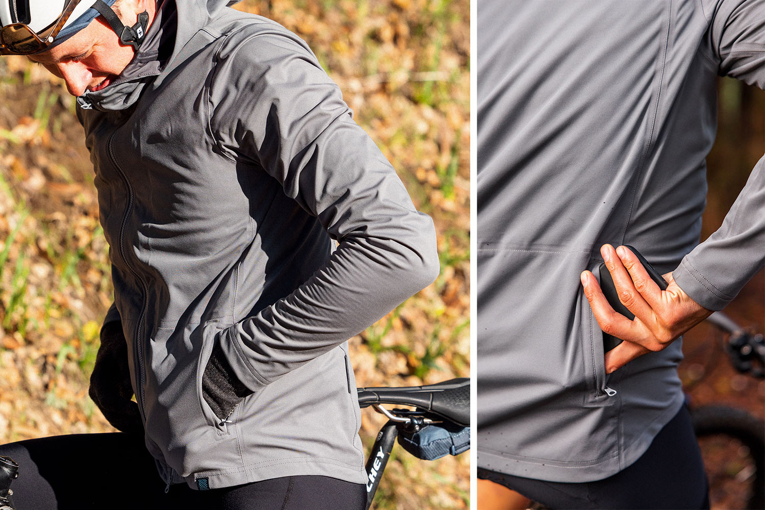 Ornot Trail Magic Jacket, technical Polartec Alpha Direct, NeoShell cycling jacket, pocket details