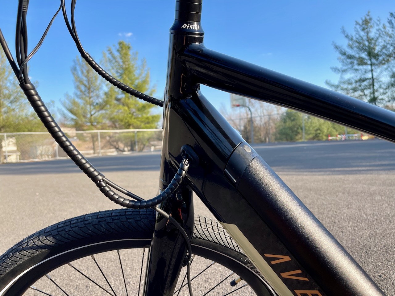 Aventon Pace 500 and 350 Ebikes battery up close