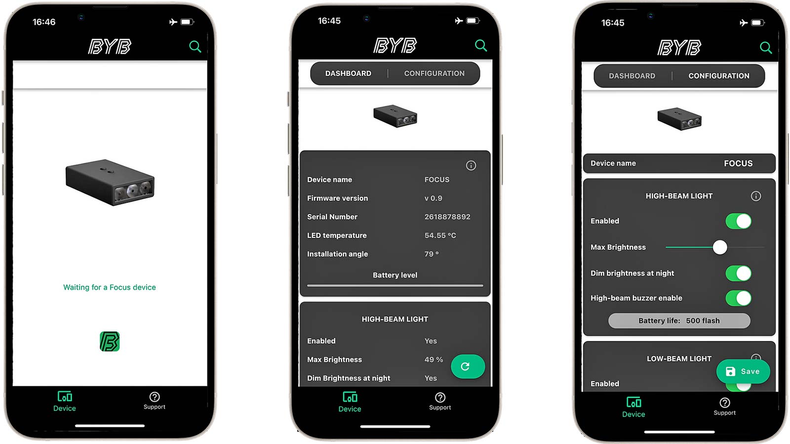 BYB Focus ultra-compact 5000lm high-beam bike light, in-app controls