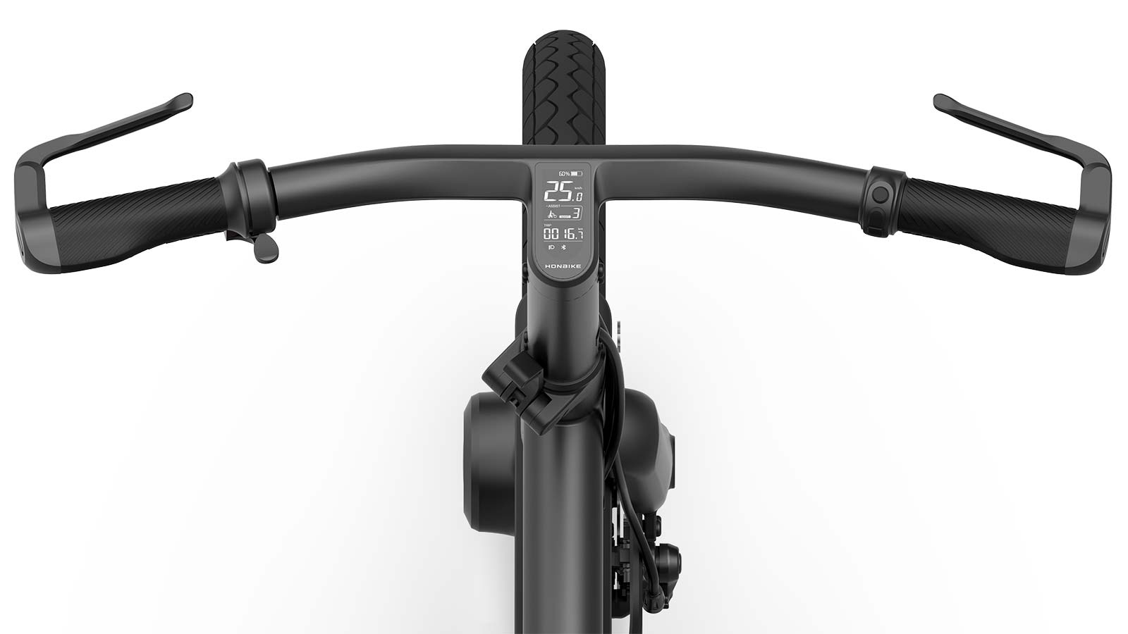 HONBIKE Pro HF01 integrated shaft-drive folding commuter e-bike, cockpit