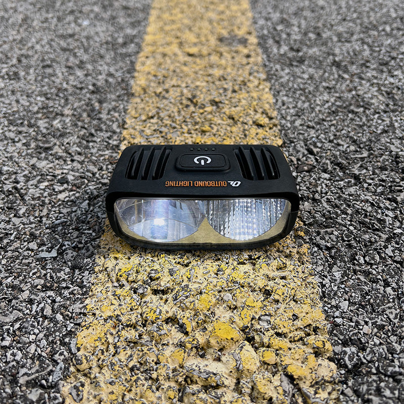 Outbound Lighting's new Detour bike light. Front view.
