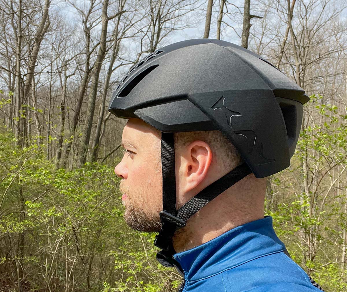 side view of KAV Portola 3D printed cycling helmet