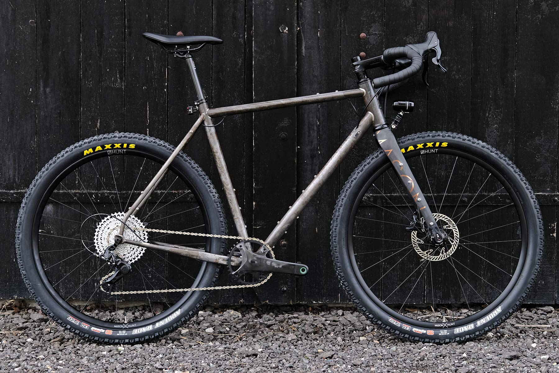 Mason Exposure steel adventure gravel bike, limited raw launch edition off-road bikepacking, complete