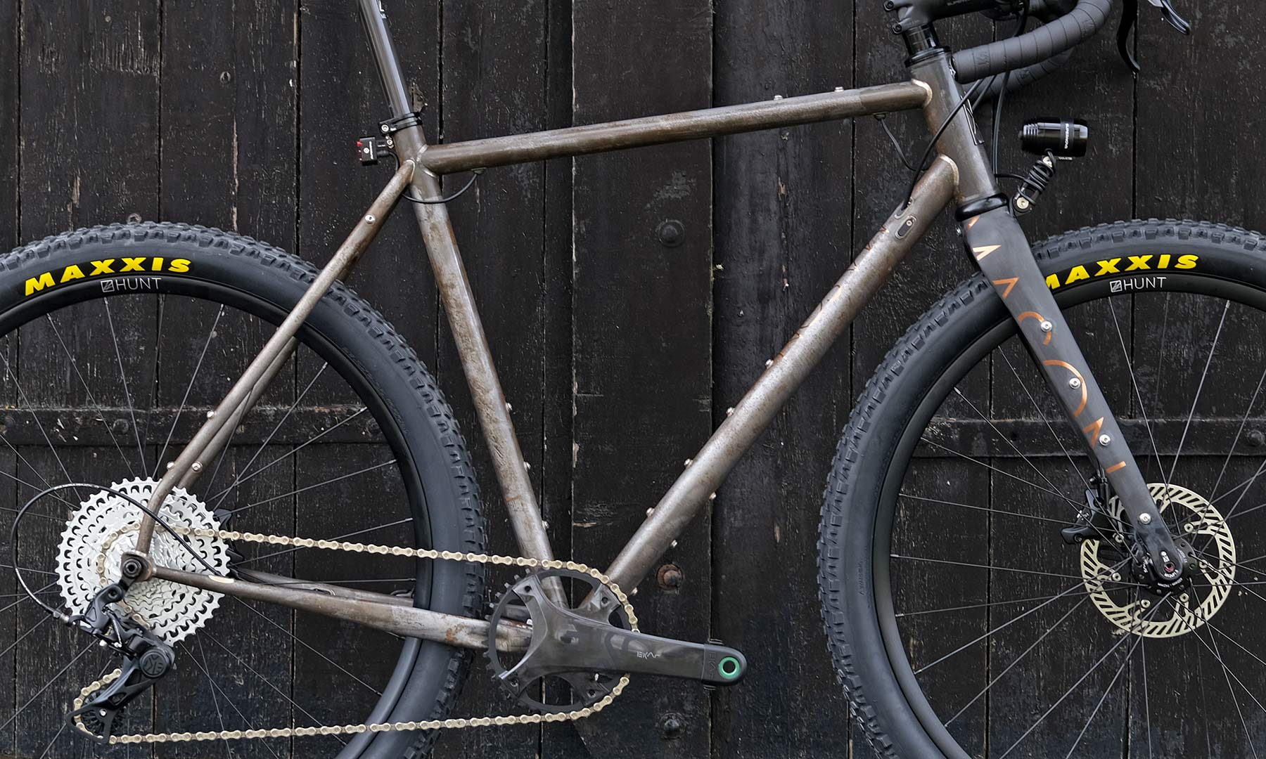 Mason Exposure steel adventure gravel bike, limited raw launch edition off-road bikepacking, frameset mounts