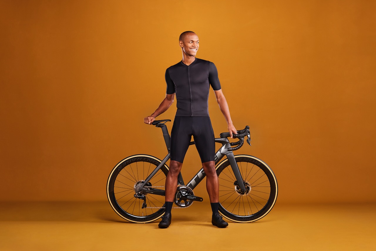Trek 2022 Road clothing Circuit on the bike studio with full kit
