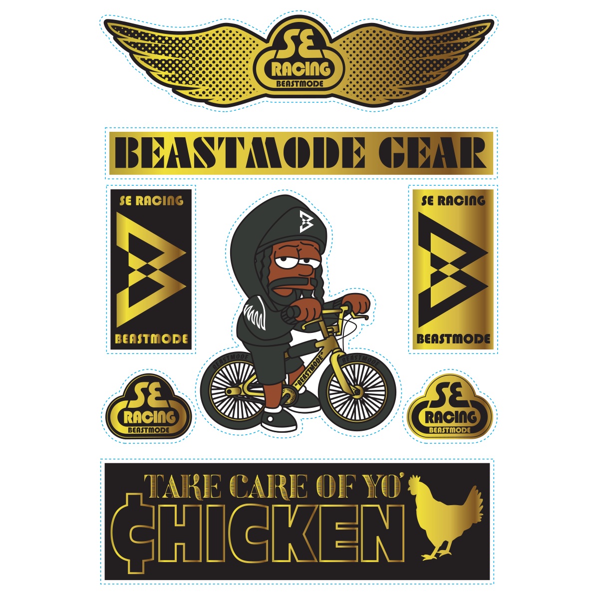 SE Bikes Beast Mode Ripper decal set.
