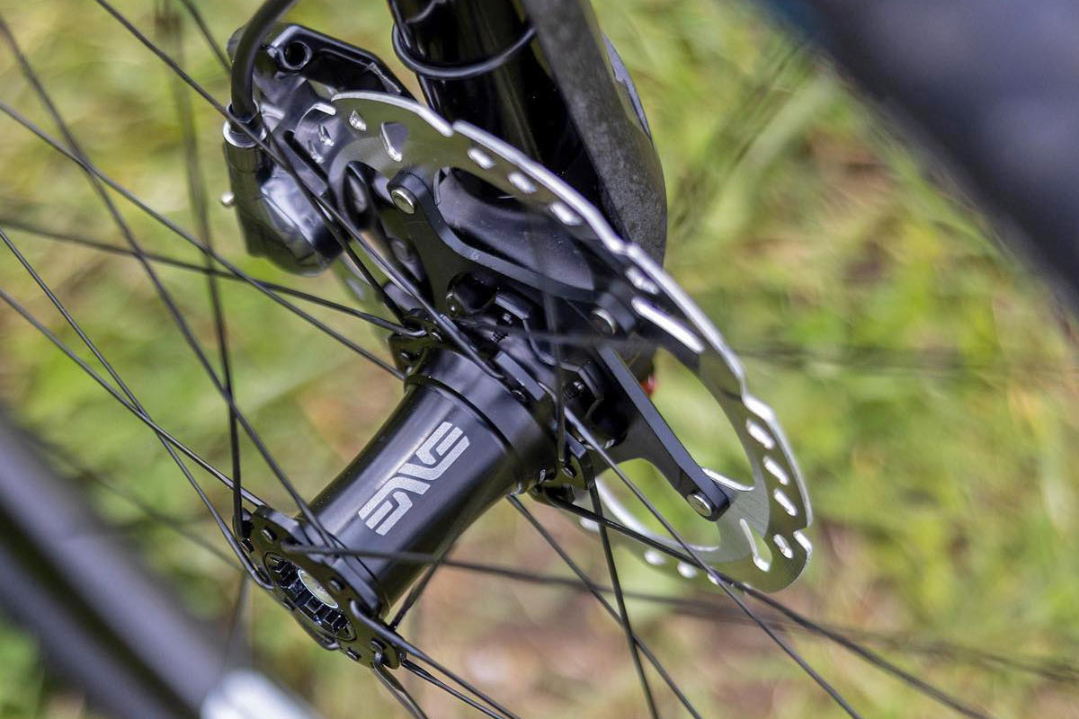 ENVE prototype mountain bike hub, Cannondale Lefty alloy MTB hub detail