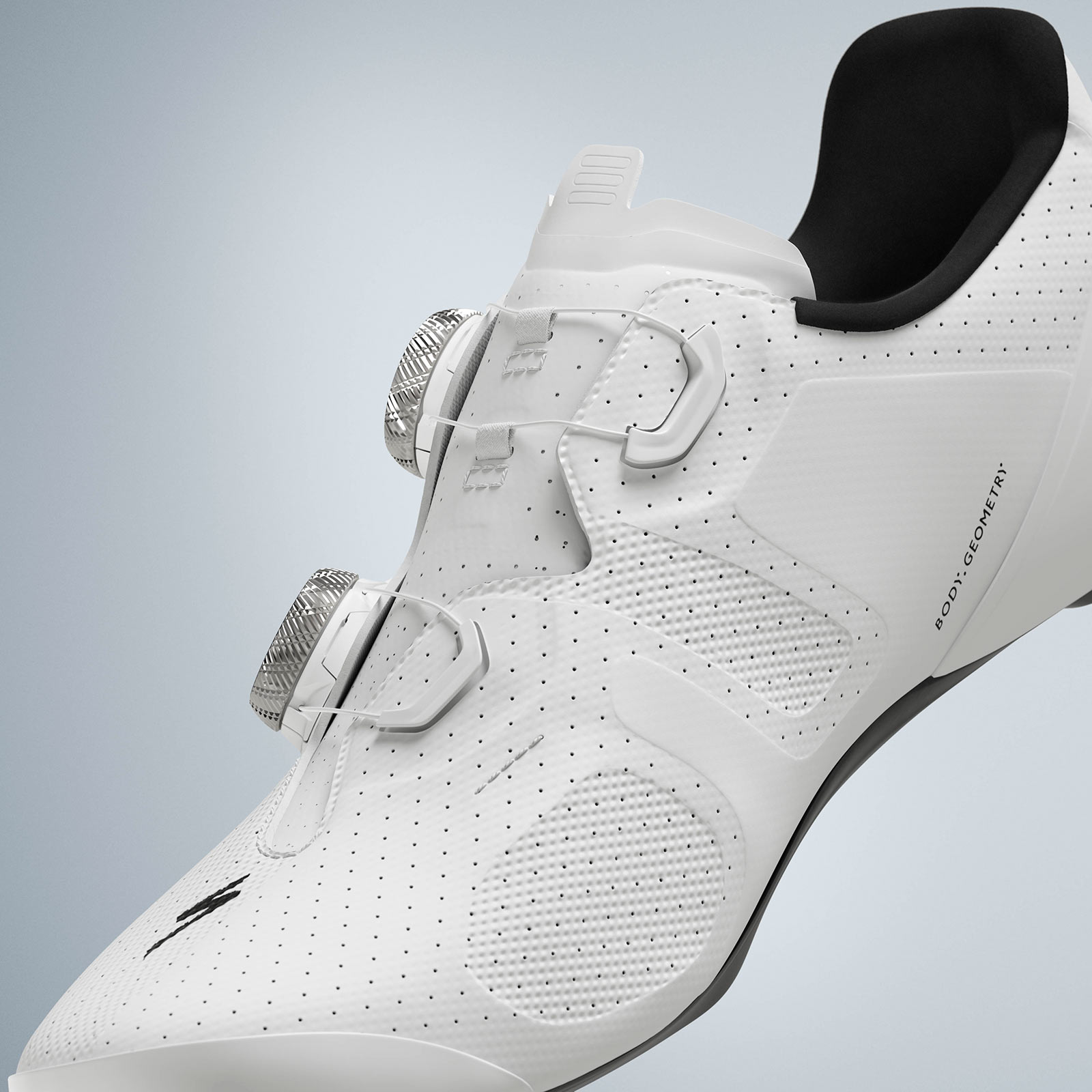 specialized s-works torch road bike shoe closeup details of upper