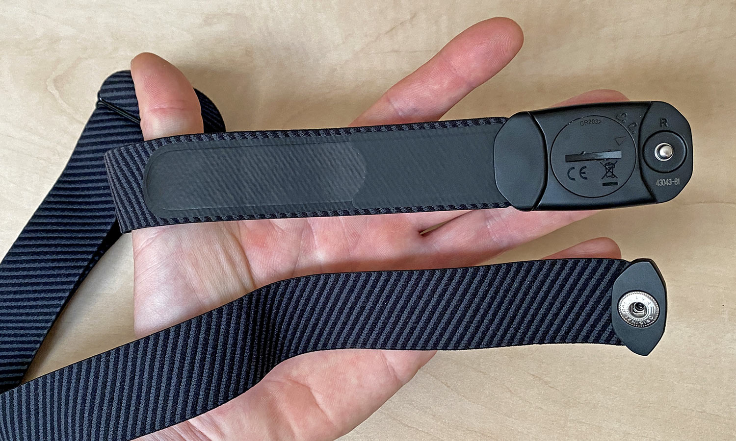 Kinetic inRide H1 lightweight affordable Bluetooth ANTplus heart rate monitor, back detail