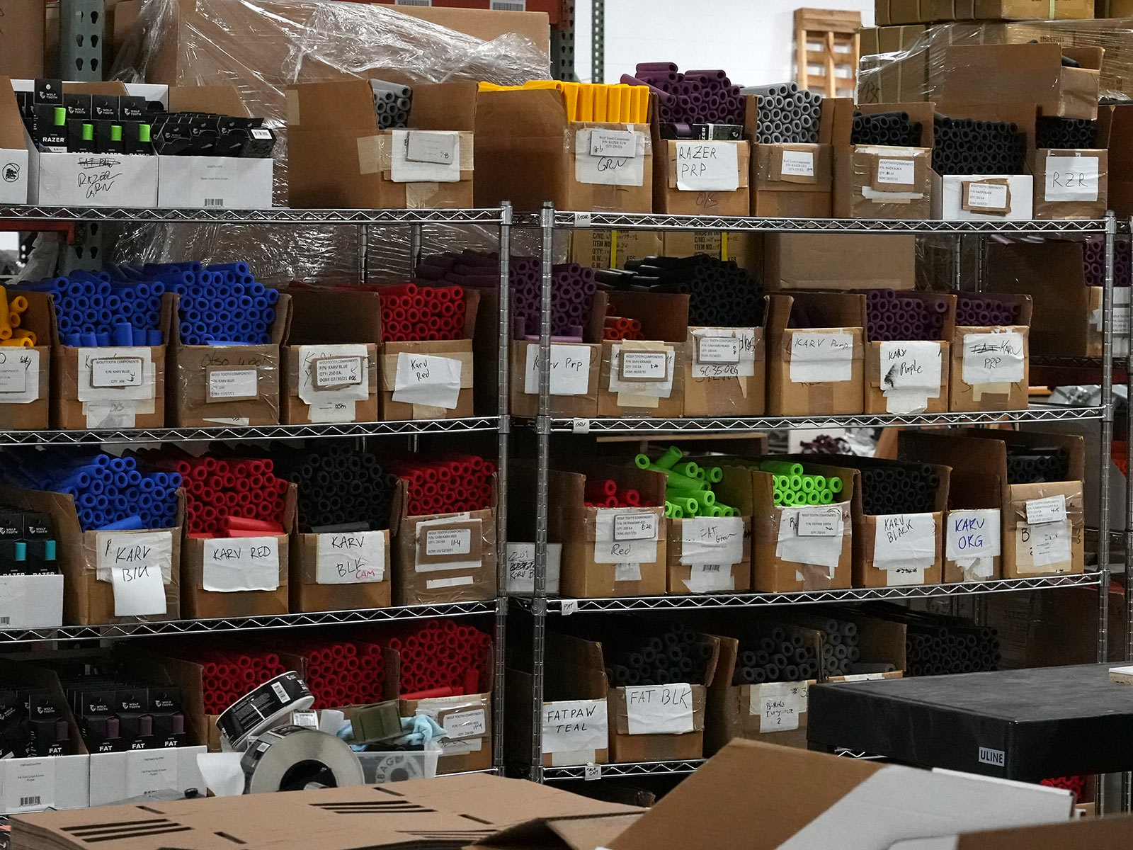 wolf tooth factory tour mountain bike grips storage