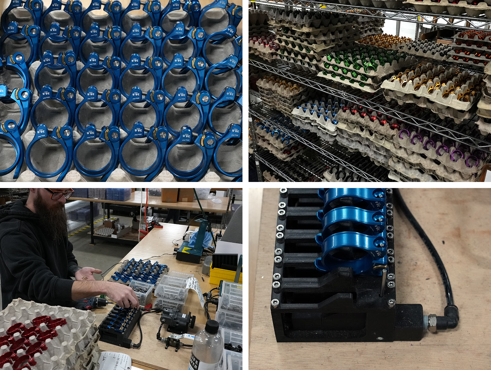 wolf tooth factory tour seatpost binder assembly station