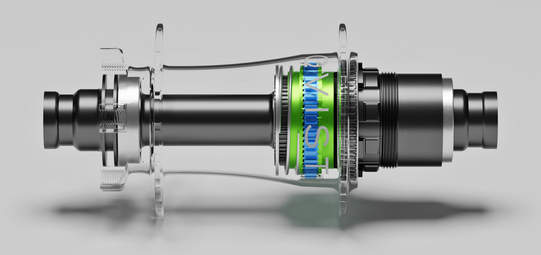 Qvist hubs, 128-tooth Double Ratchet ultra-fast 2.8° engagement mountain bike hub prototype, X-Ray internals