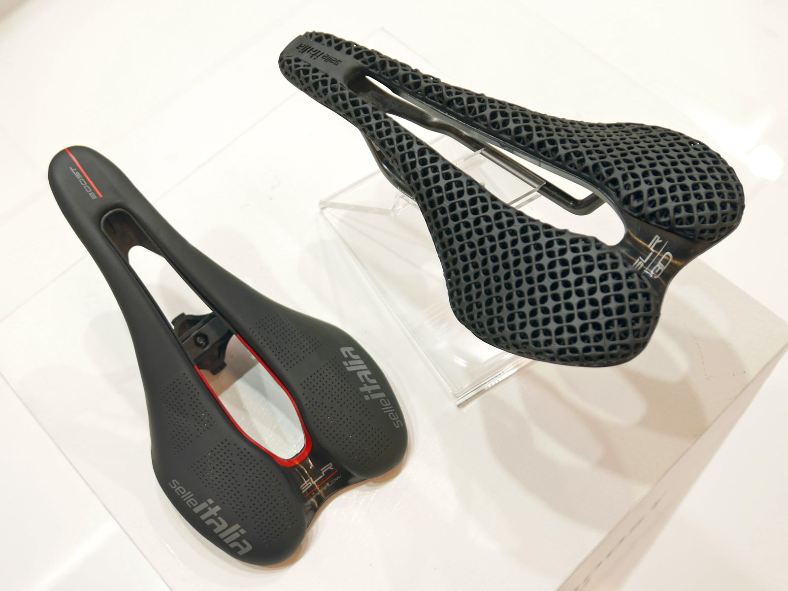 Selle Italia SLR Boost 3D-printed saddle, side-by-side