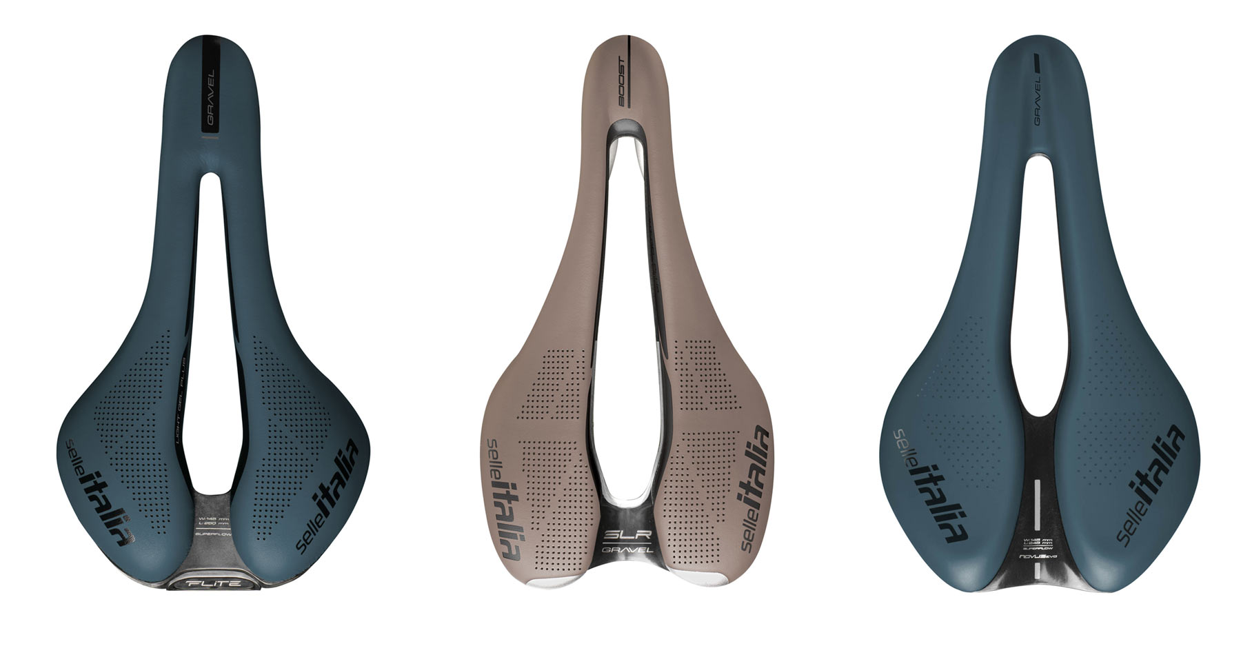 Selle Italia gravel colors, Flite SLR, Novus