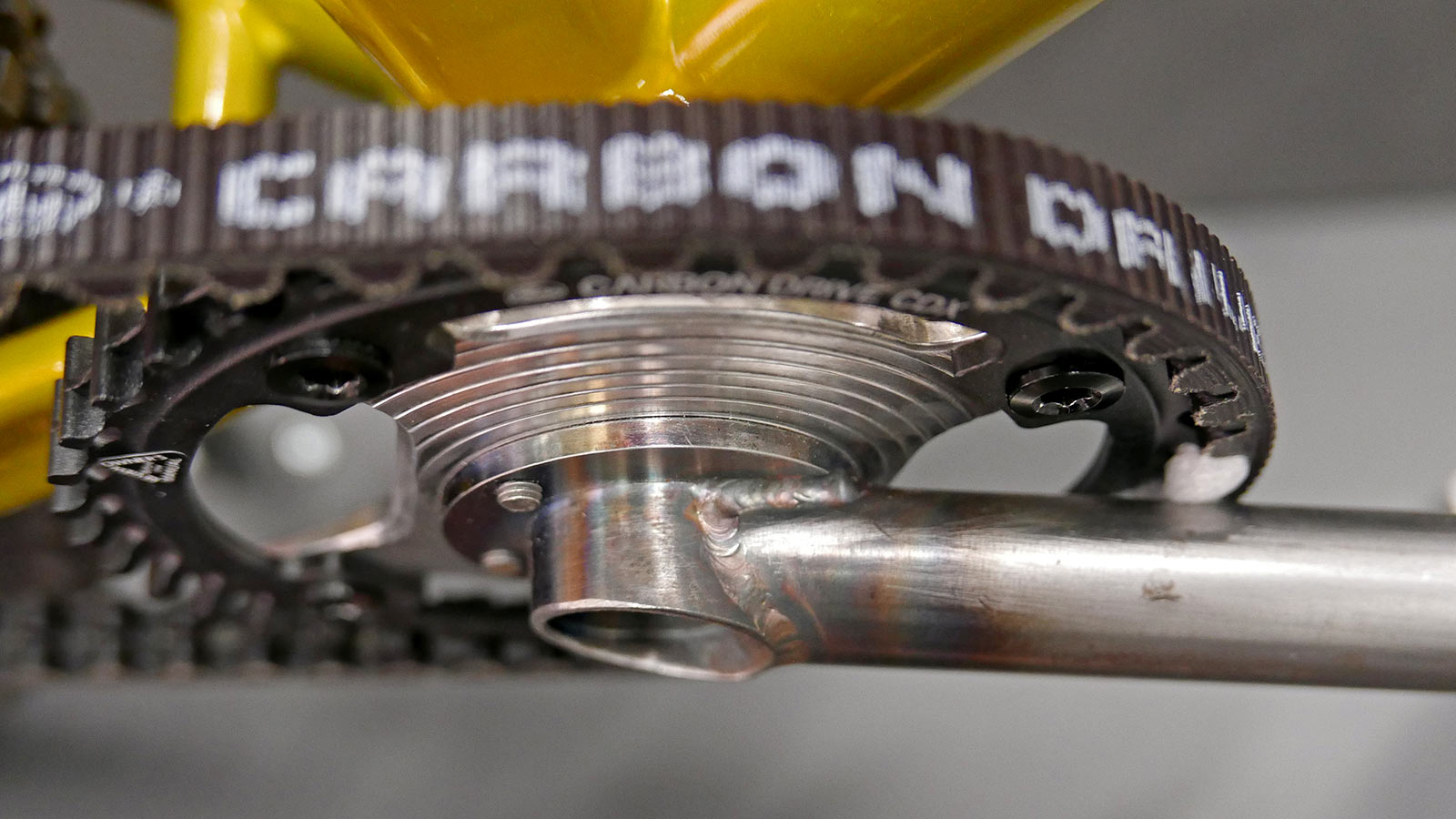 Sour Cybercranks tubular chromoly steel direct mount crankset prototype, DM bolts & spider