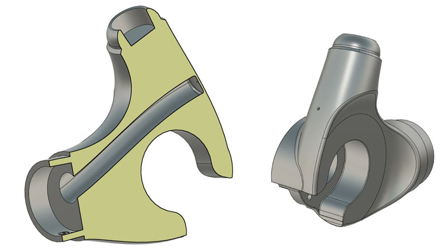 no22 new 3d printed titanium dropout cutaway view